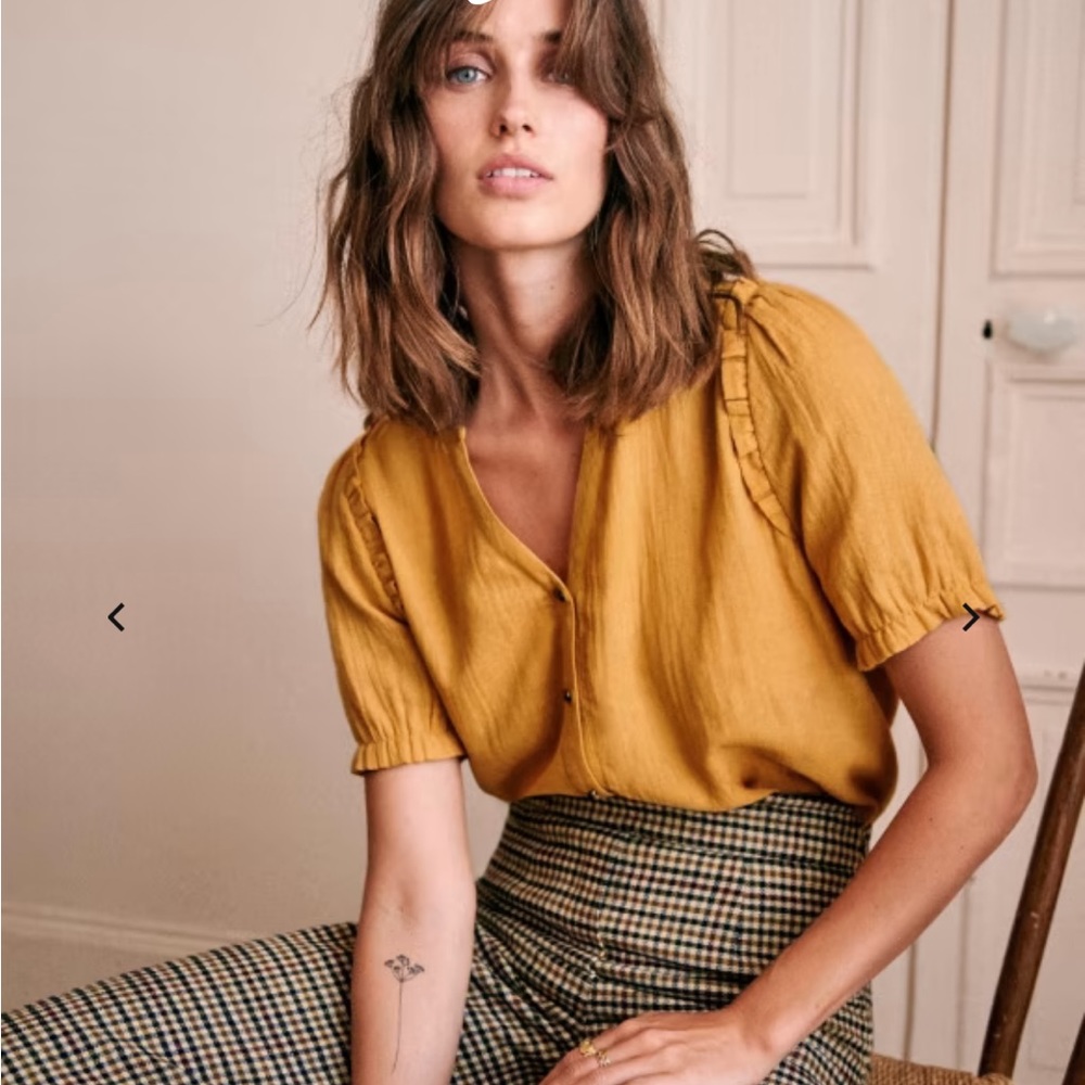 Sezane Johana Blouse in Honey Size 2
